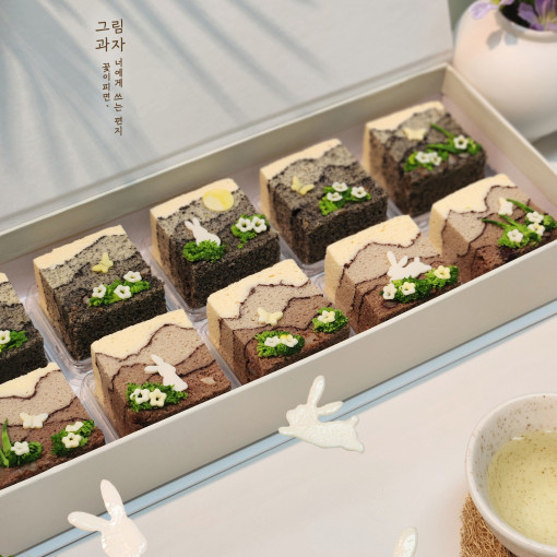 산수 쌀찜 카스테라 + 양갱, 10구